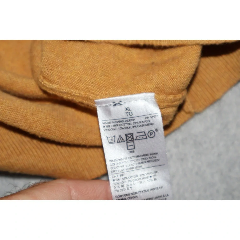 Banana Republic Sweater Mens XL Cotton Cashmere Silk Blend Luxe Yarn Crewneck **